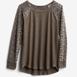 Knit Sweater with Leopard/Cheetah Sleeves
